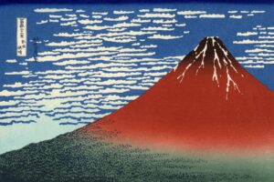 Fine Wind Clear Morning Red Fuji by Katsushika Hokusai, ukiyo-e woodblock print